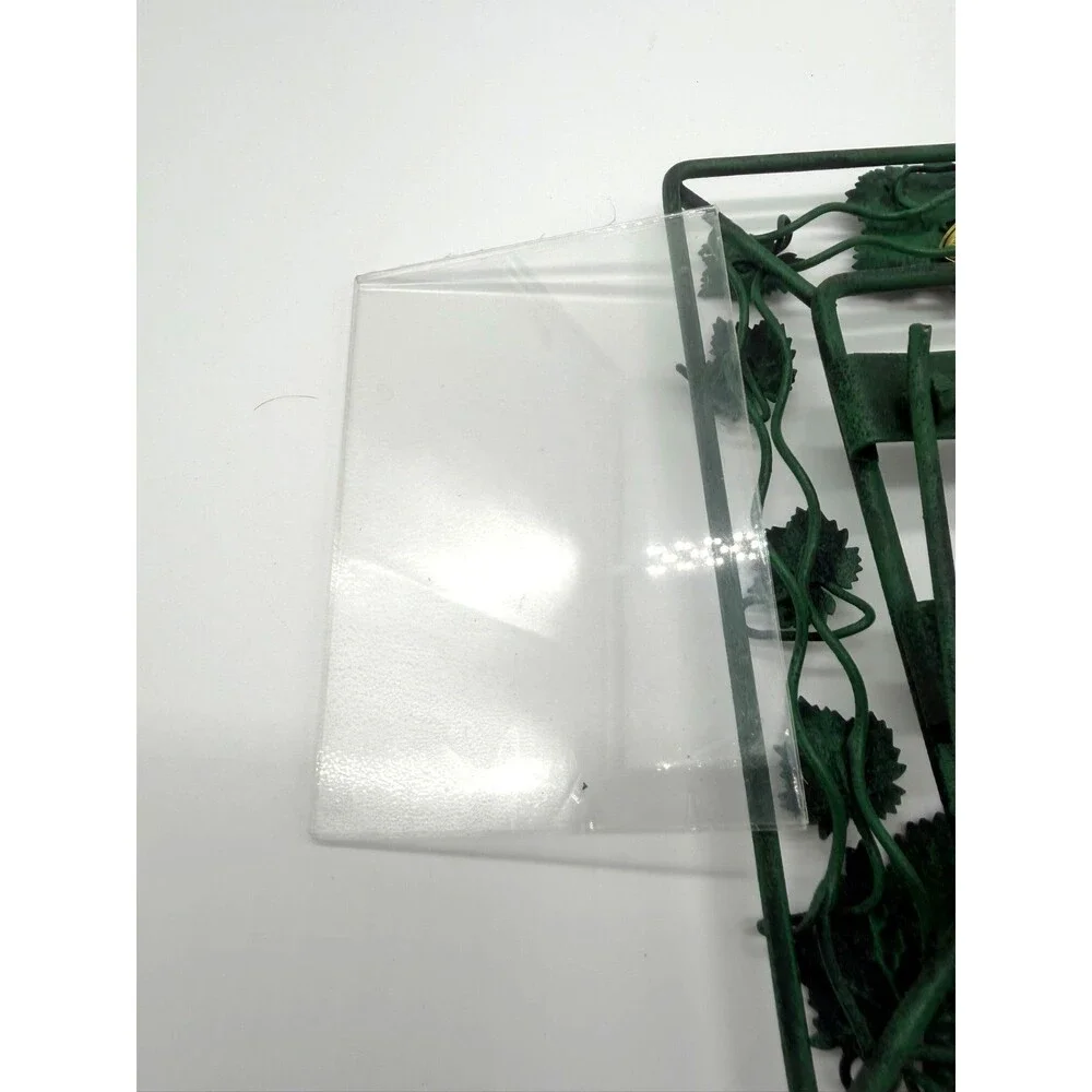 Vintage Wrought Iron Ivy Vine Leaf Picture Frame Green Metal Tabletop 4x6